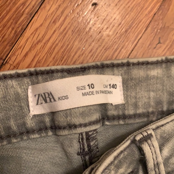 Zara girls skinny jeans light gray color size 10 - Picture 4 of 5